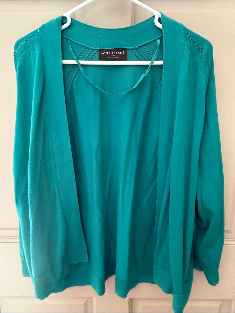 Lane Bryant Teal Open-Front Lightweight Cardigan
